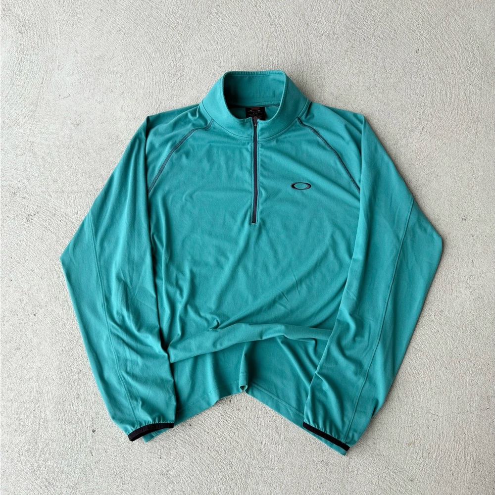 Vintage Oakley Teal Quarter Zip Sweater